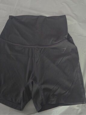 Gymshark Black High-Waist Ribbed Bike Shorts